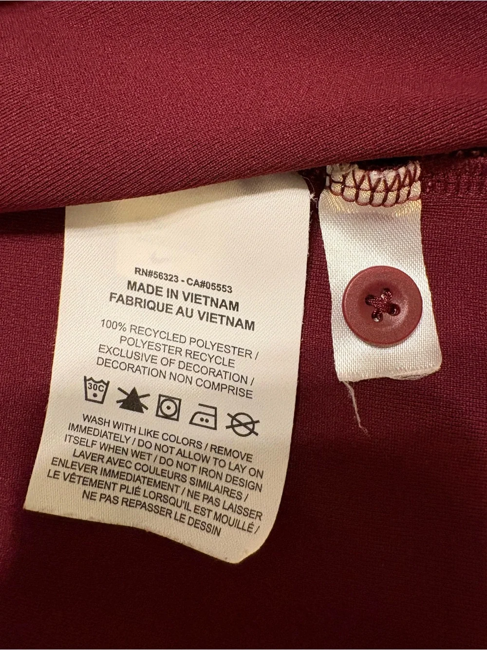 Nike Virginia Tech Hokies Dri-fit Polo Shirt Short Sleeves Maroon Size L